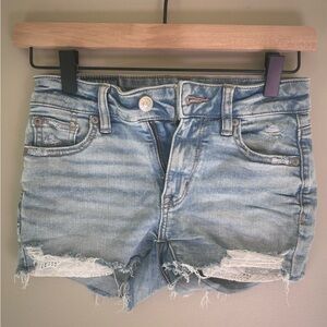 American Eagle Outfitters Blue Jean Shorts High-Waisted Distressed